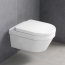 Villeroy & Boch Architectura Combi-Pack Toaleta WC podwieszana 53x37 DirectFlush bez kołnierza z deską wolnoopadającą biały + stelaż + przycisk ViConnect chrom  4694HR01+92246100+92249061 - zdjęcie 9