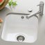 Villeroy & Boch Cisterna 50 Zlewozmywak ceramiczny jednokomorowy 44,5x44,5 cm z korkiem automatycznym Biały Alpin z powłoką z CeramicPlus 670302R1 - zdjęcie 2