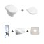 Villeroy & Boch Hommage Toaleta WC z powłoką CeramicPlus biały z deską wolnoopadającą + stelaż + przycisk chrom + mata 6661B0R1+8809S1R1+92246100+92249061+LEMATA - zdjęcie 1