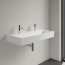 Villeroy & Boch Memento 2.0 Umywalka wisząca 100x47 cm z 2 otworami na baterie bez przelewu weiss alpin 4A221K01 - zdjęcie 4