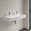 Villeroy & Boch Memento 2.0 Umywalka wisząca 100x47 cm z 2 otworami na baterie z przelewem z powłoką CeramicPlus weiss alpin 4A22A4R1 - zdjęcie 2