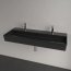 Villeroy & Boch Memento 2.0 Umywalka wisząca lub nablatowa 120x47 cm podwójna z przelewem czarna Pure Black z powłoką CeramicPlus 4A22CKR7 - zdjęcie 4
