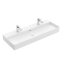 Villeroy & Boch Memento 2.0 Umywalka wisząca lub nablatowa 120x47 cm podwójna z przelewem biały mat z powłoką CeramicPlus 4A22CKRW - zdjęcie 1