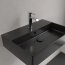 Villeroy & Boch Memento 2.0 Umywalka wisząca 60x42 cm z otworem na baterię z przelewem czarna Pure Black z powłoką CeramicPlus 4A2260R7 - zdjęcie 7