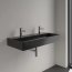 Villeroy & Boch Memento 2.0 Umywalka wisząca lub nablatowa 100x47 cm podwójna z przelewem czarna Pure Black z powłoką CeramicPlus 4A221LR7 - zdjęcie 4