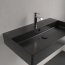 Villeroy & Boch Memento 2.0 Umywalka wisząca lub nablatowa 80x47 cm z otworem na baterię z przelewem czarna Pure Black z powłoką CeramicPlus 4A228GR7 - zdjęcie 4