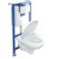 Villeroy & Boch O.novo Combi-Pack Zestaw Toaleta WC 56x36 cm bez kołnierza + stelaż podtynkowy + deska wolnoopadająca + przycisk WC weiss alpin/biały 5660D301 - zdjęcie 1