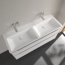 Villeroy & Boch Subway 3.0 Umywalka meblowa 130x47,5 cm podwójna bez przelewu bez otworu na baterię biały mat z powłoką CeramicPlus 4A71D3RW - zdjęcie 2