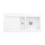 Villeroy&Boch Subway 60 Flat Zlewozmywak ceramiczny 1,5-komorowy prawy CeramicPlus 96,5x47,5 cm z korkiem pop-up na równi z blatem z ociekaczem biały Weiss Alpin 67122FR1 - zdjęcie 1