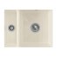 Villeroy&Boch Subway 60 XU Zlewozmywak ceramiczny 1,5-komorowy CeramicPlus 54,5x44 cm z korkiem pop-up podblatowy bez ociekacza kremowy Crema 675802KR - zdjęcie 1