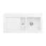 Villeroy&Boch Subway 60 Zlewozmywak ceramiczny 1,5-komorowy prawy CeramicPlus 100x51 cm z korkiem pop-up do wbudowania z ociekaczem biały Stone White 671202RW - zdjęcie 1