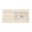 Villeroy&Boch Subway 60 Zlewozmywak ceramiczny 1,5-komorowy prawy CeramicPlus 100x51 cm z korkiem pop-up do wbudowania z ociekaczem kremowy Ivory 671202FU - zdjęcie 1