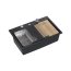Quadron Marc 110 Zestaw Zlewozmywak granitowy jednokomorowy 76x50 cm + syfon + dozownik + wkładka ociekowa + Qmata + deska pure carbon/elementy stalowe HQM7650U7_BS - zdjęcie 2