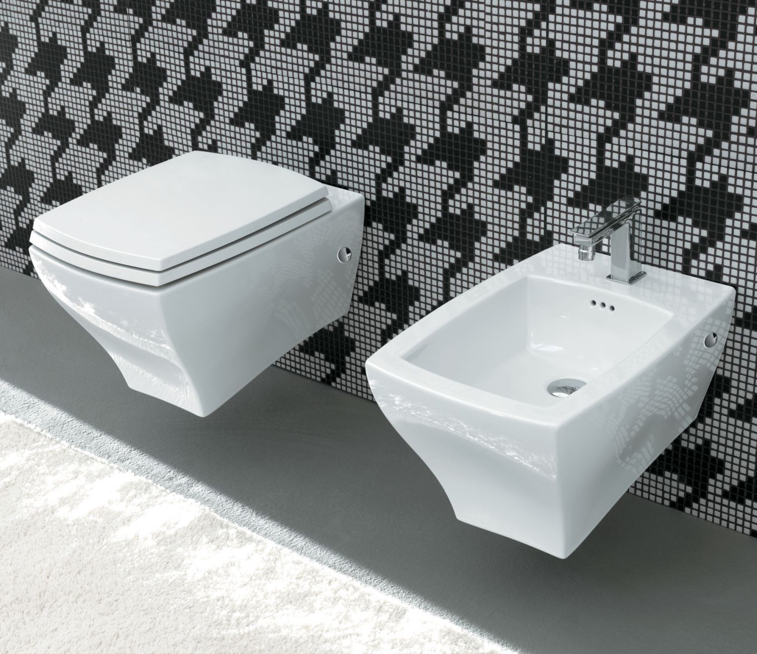 Aranżacja łazienki z Art Ceram Jazz - www.Łazienkarium.pl miska WC wisząca z deską wolnoopadającą,miska WC bez kołnierza z deską wolnoopadającą, miska WC podwieszana z deską wolnoopadającą