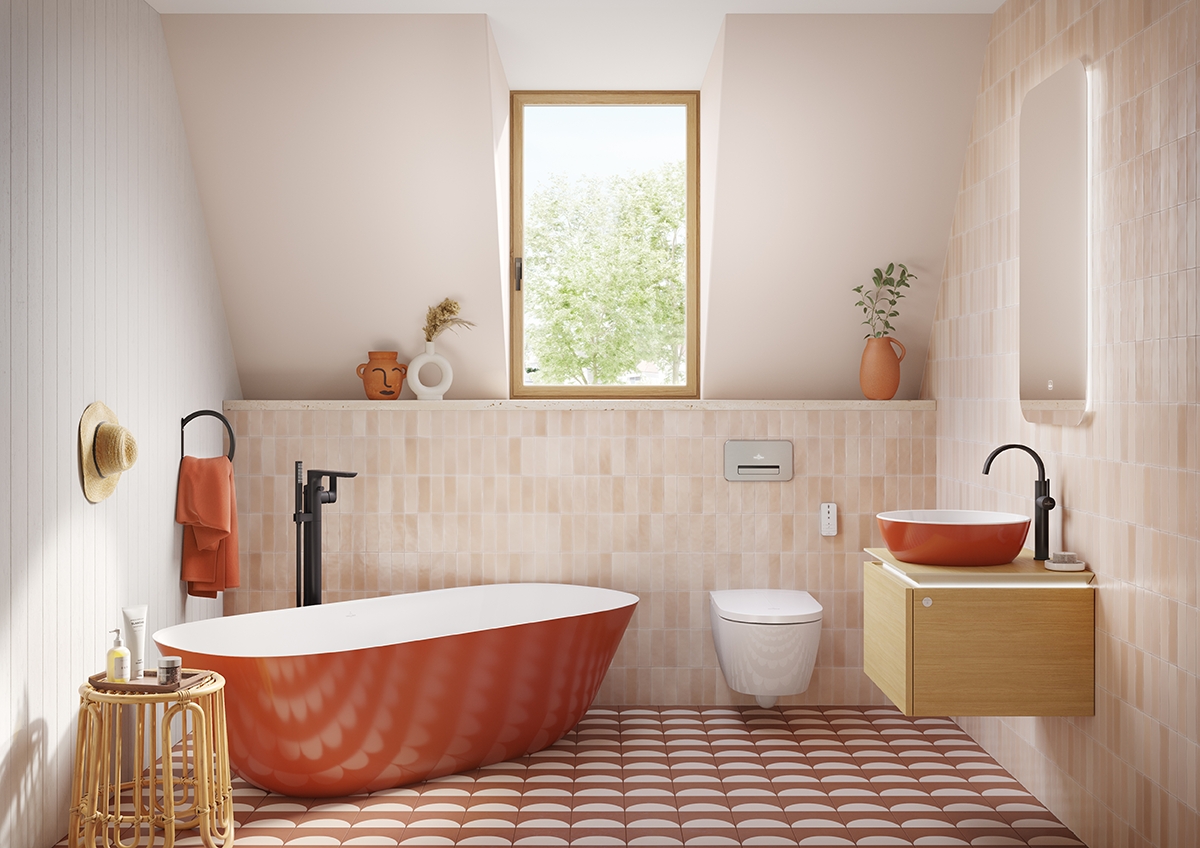 Villeroy&Boch Theano Wanna wolnostojąca pomarańczowa