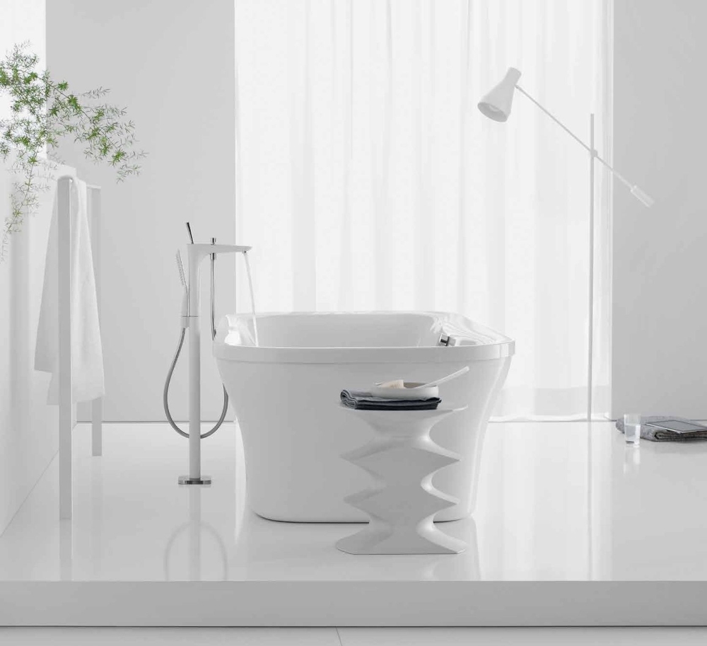 hansgrohe puravida bateria wannowa biała, biała bateria wannowa hansgrohe puravida, hansgrohe puravida bateria wolnostojąca biała