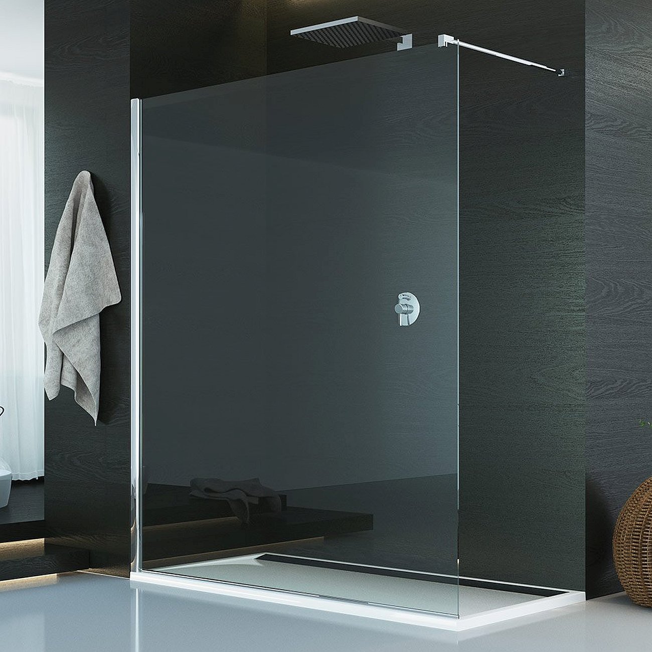 kabina prysznicowa ze szkła, szklana kabina prysznicowa, szklana kabina prysznicowa walk-in