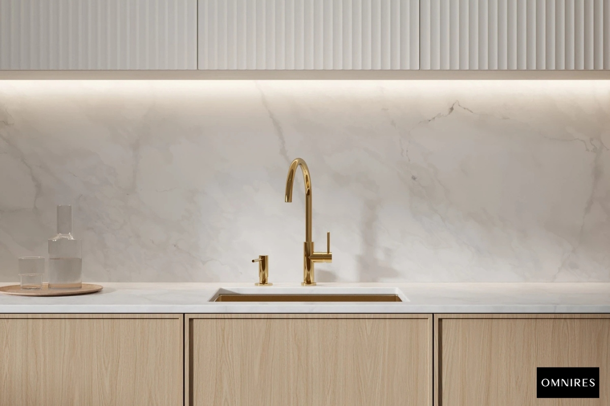 OMNIRES Y Bateria kuchenna złoty połysk