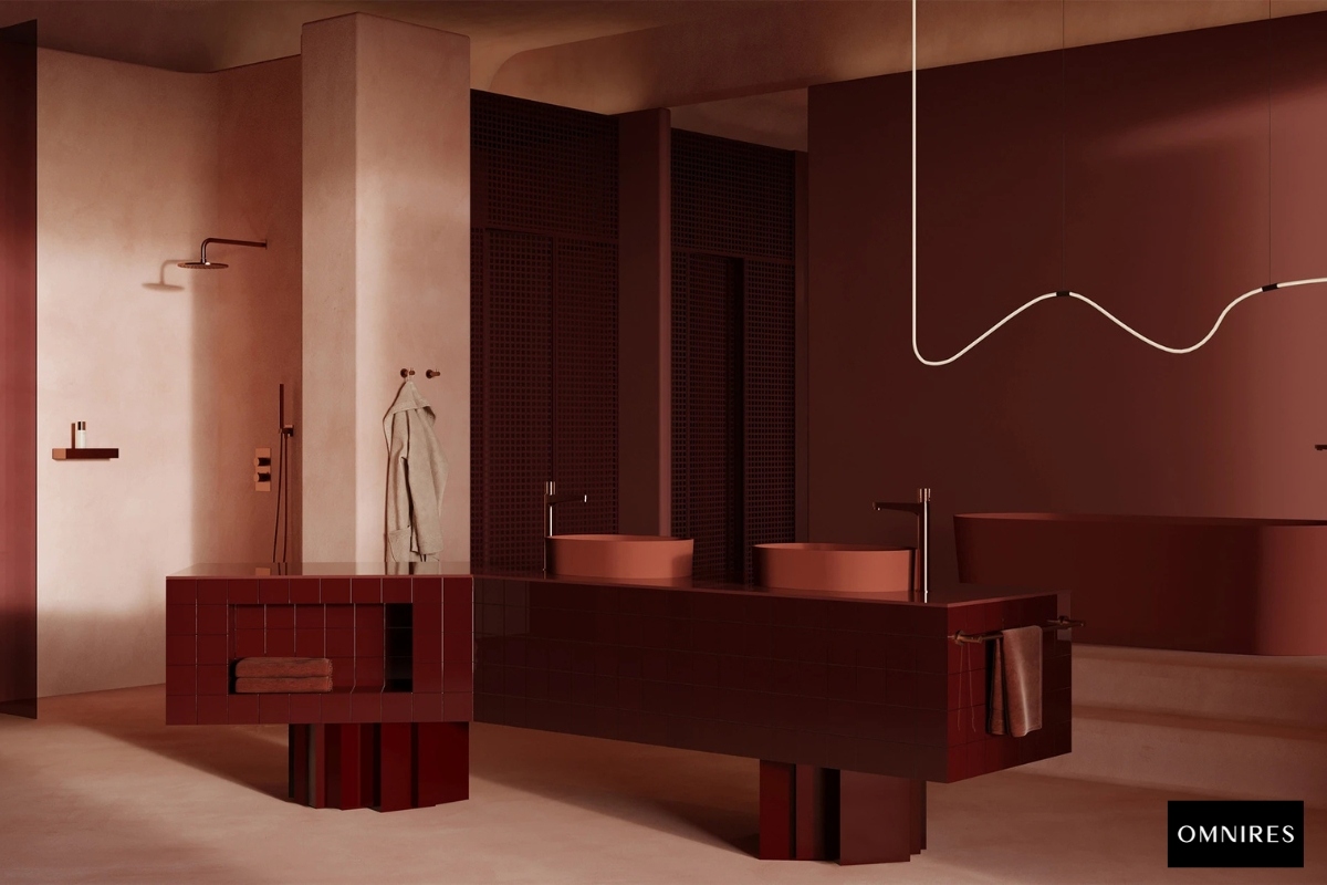 OMNIRES OVO M+ Umywalka nablatowa terracotta mat