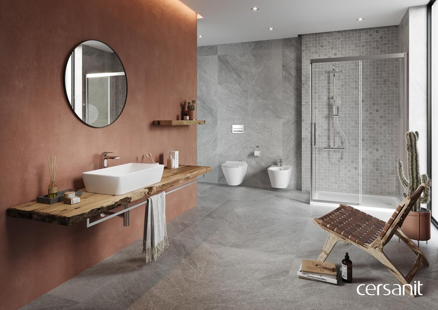 Łazienka z płytkami ceramicznymi po sufit - www.Łazienkarium.pl płytki ceramiczne po sufit, płytki od podłogi po sufit