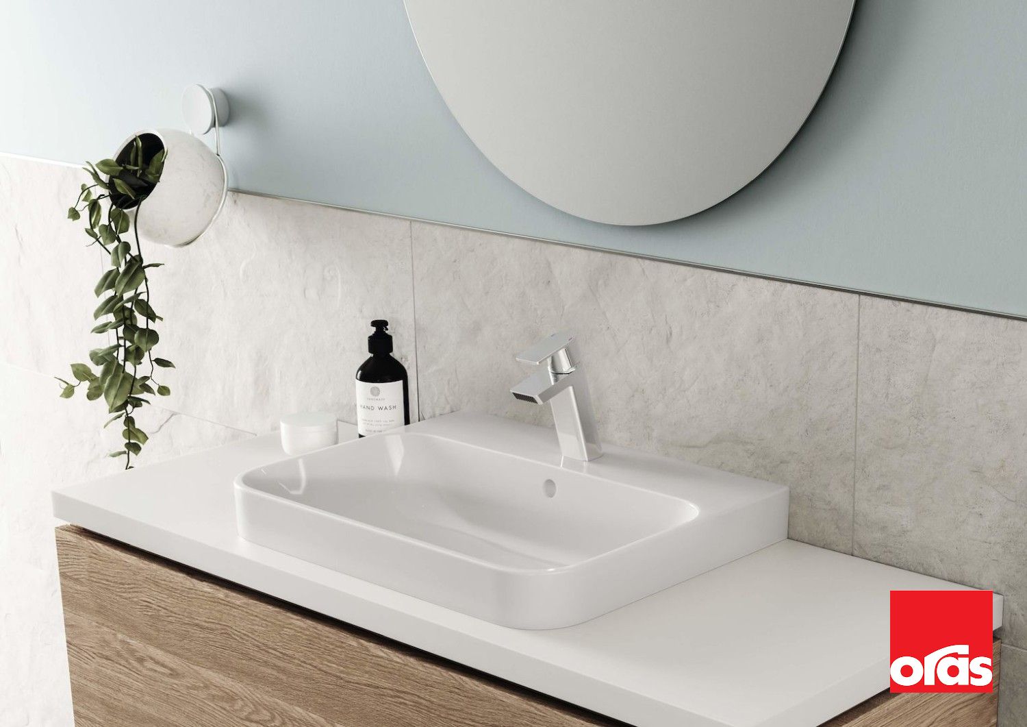 Płytki ceramiczne w strefie mokrej w łazience - www.Łazienkarium.pl płytki ceramiczne na ścianie w łazience, płytki ceramiczne przy umywalce, płytki przy umywalce