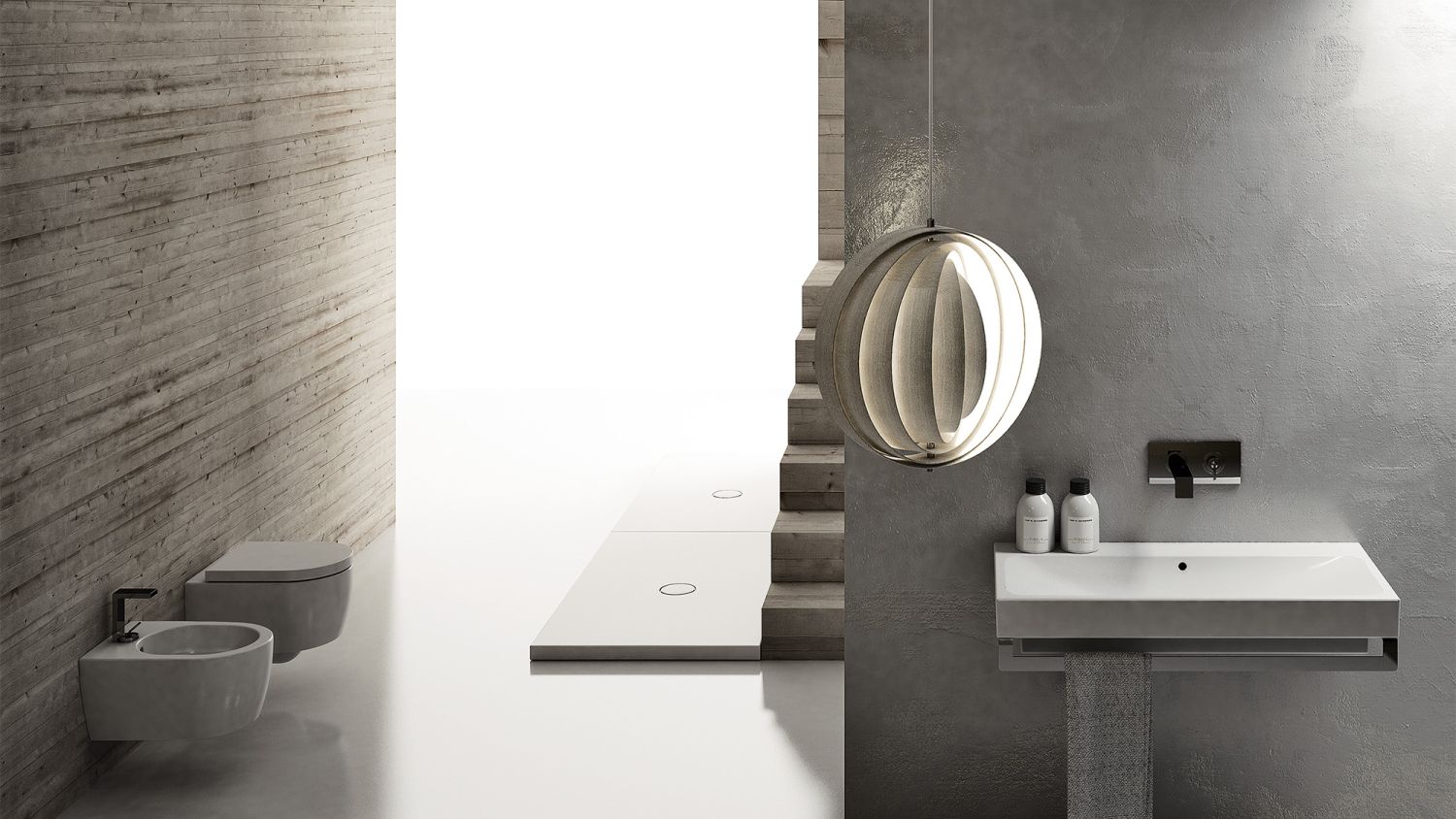 Ceramika Cielo w łazience z mikrocementem - www.Łazienkarium.pl betonowa łazienka, mikrocement w łazience, mikrocement do łazienki, mikrocement łązienka kolory