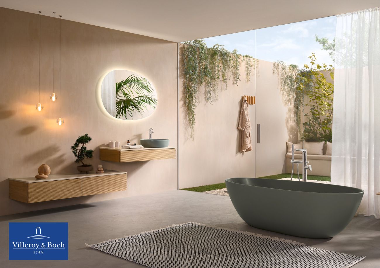 Villeroy & Boch w łazience z mikrocementem - www.Łazienkarium.pl betonowa łazienka, mikrocement w łazience, mikrocement do łazienki, mikrocement łązienka kolory