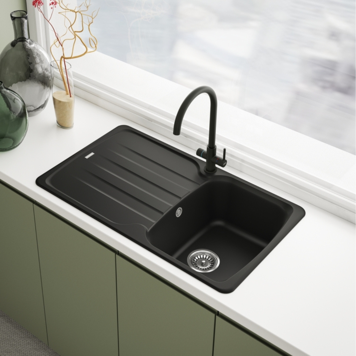 Franke Line Clear Water 2.0 J Bateria kuchenna wysoka z filtrem czarny mat