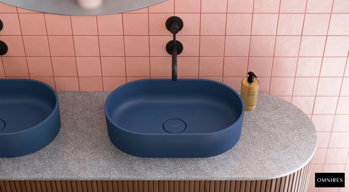 OMNIRES Y Bateria umywalkowa podtynkowa czarny półmat