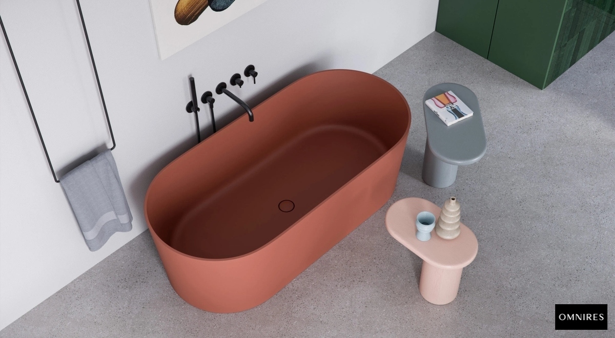 OMNIRES OVO M+ Wanna wolnostojąca terracotta mat 