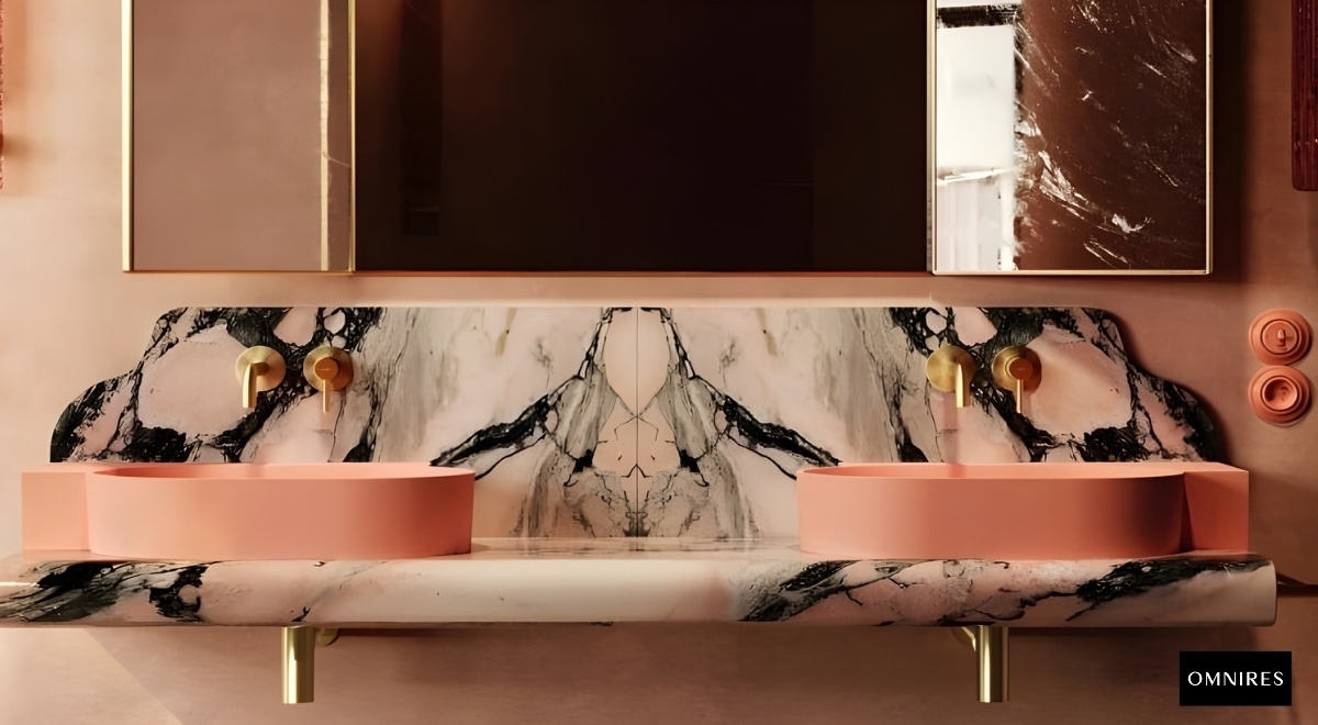 OMNIRES Y Bateria umywalkowa podtynkowa mosiądz szczotkowany