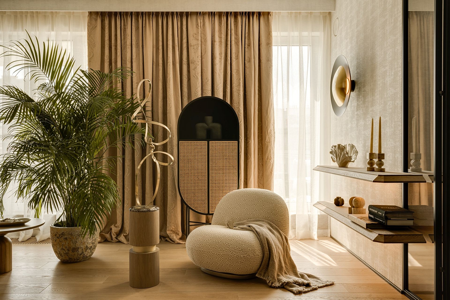 Tapety i tekstury w apartamencie Powiśle