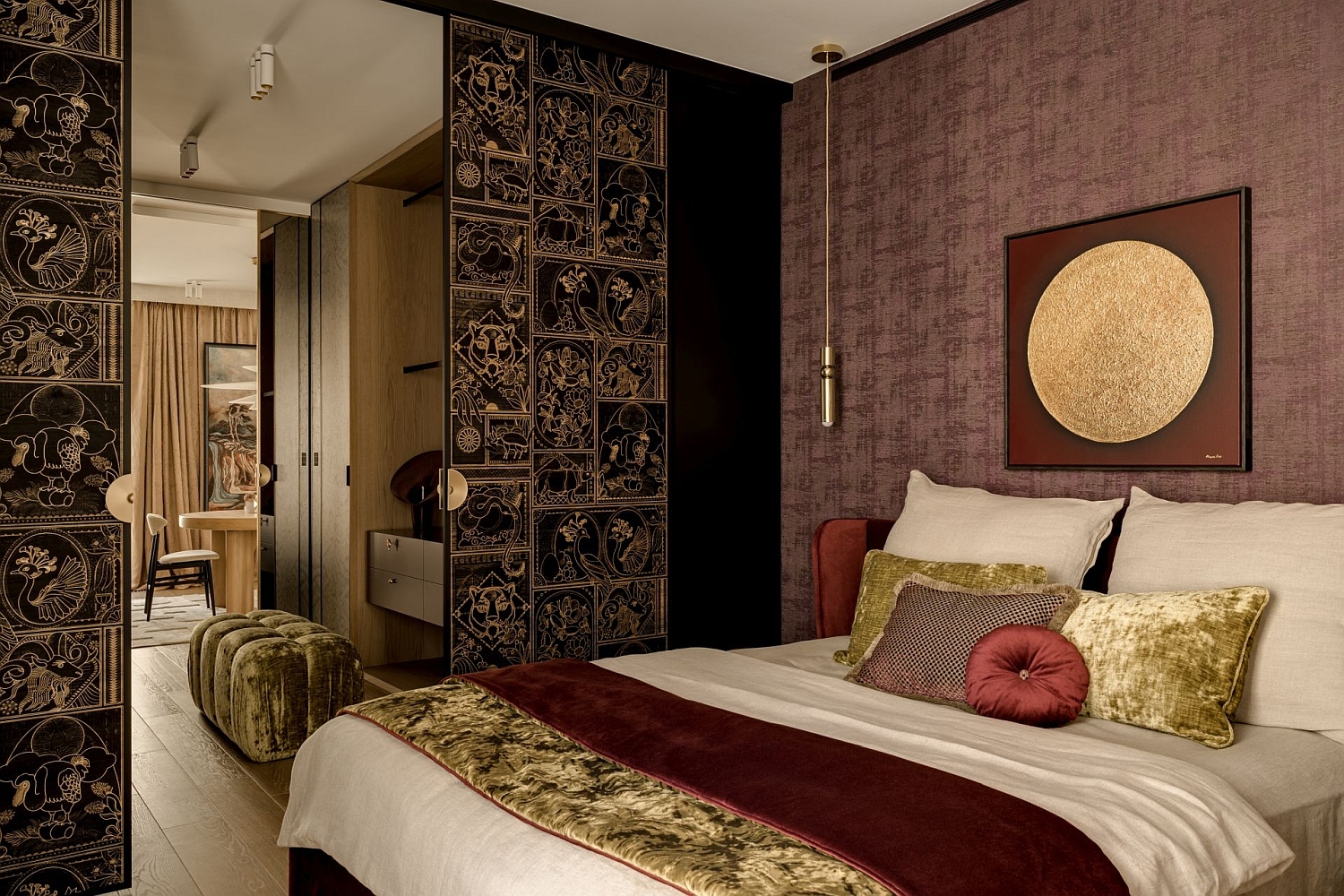 Łazienka, złota armatura AXOR One