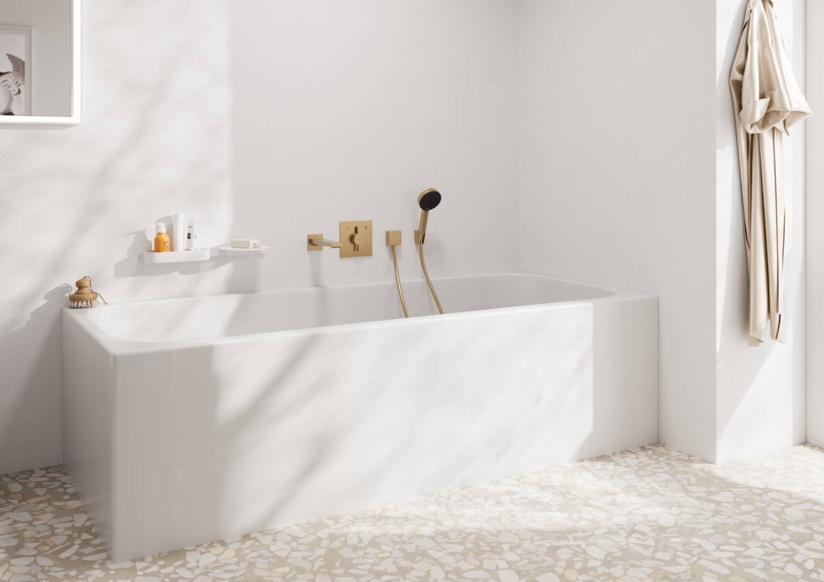 Hansgrohe Duo Turn E Bateria wannowa podtynkowa brąz szczotkowany - www.Łazienkarium.pl Hansgrohe DuoTurn E Bateria wannowa podtynkowa brąz szczotkowany