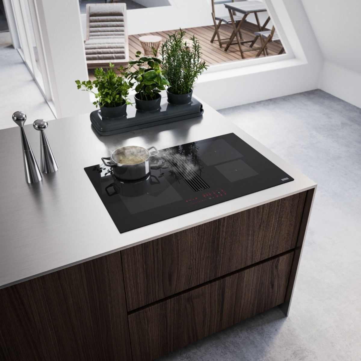 Franke Maris 2gether Minimal Płyta indukcyjna zintegrowana z okapem czarna