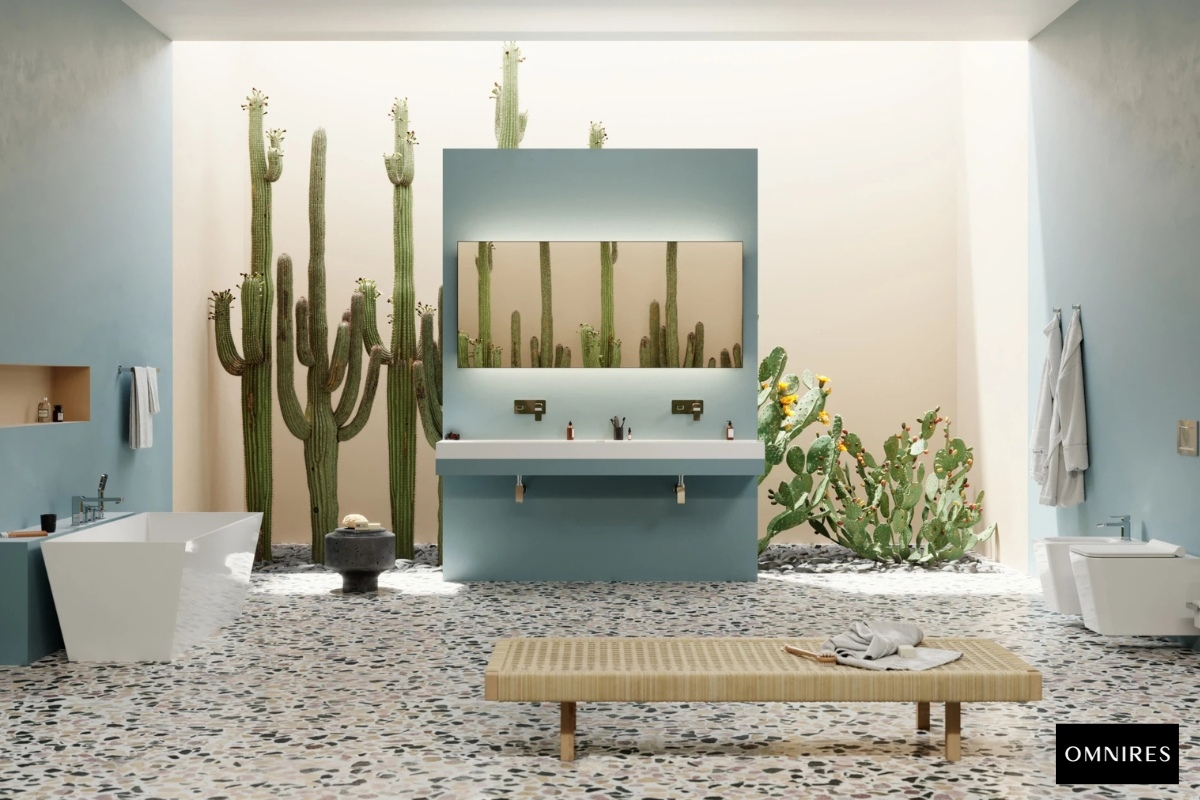 OMNIRES SLIDE Bateria wannowa 4-otworowa chrom połysk