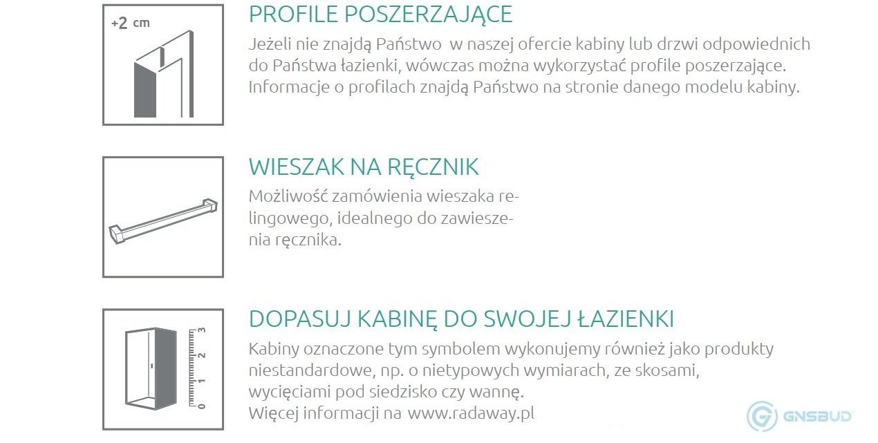 Radaway Evo Opcje Dodatkowe dla Kabin - lazienkarium.pl