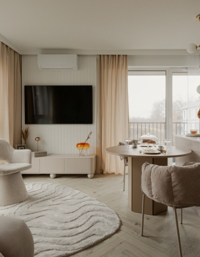 Wybrali soft minimalizm i jasne kolory zamiast natłoku dekoracji. 59 m2 zapracowanej pary z Gdyni